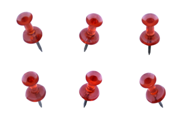 Set of paper pins on transparent background png file