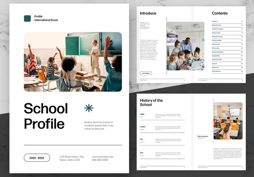 Green And White School Profile