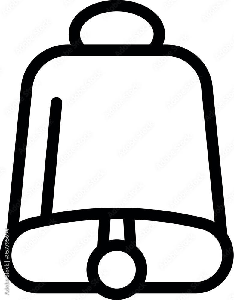 Poster simple notification bell icon is depicted with a bold outline, suitable for use in user interfaces a