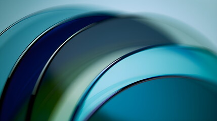 Abstract futuristic background with glass shapes in green and blue colors. Modern design technologies
