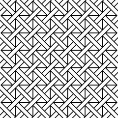 Seamless geometric pattern with interlocking crossed lines on a white background. Suitable for various creative projects or graphic design elements.