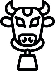 Simple vector icon of a cow head perfect for any project needing a farm animal