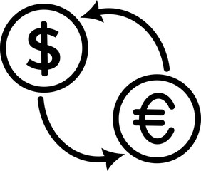 Currency exchange icon. Replaceable vector design.