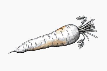 Fototapeta premium Hand-drawn vintage carrot illustration