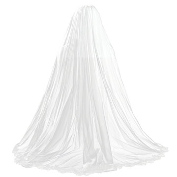 Brides long veil for wedding