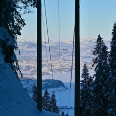 Winter and snow and mountain