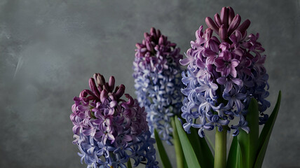Fototapeta premium Hyacinth flower on gray background