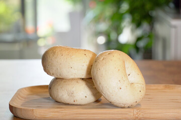 A healthy bagel breakfast