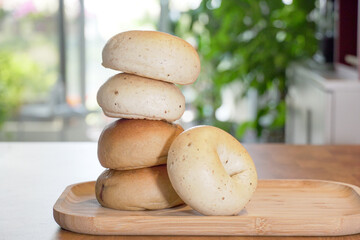 A healthy bagel breakfast