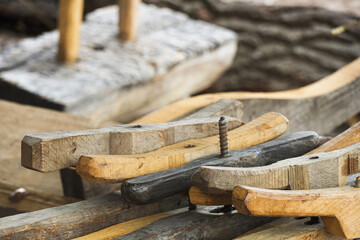 Working desk in the shipyard, Shipbuilding tools