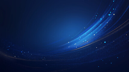 Abstract AI Era Visualization with Complex Light Trajectories on a Dark Blue Background, Featuring Glowing Lines, Particles, and Sparkle Effects in a UHD Panorama with Ray Tracing and Speed Lines