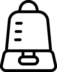 Simple black and white icon of a portable wifi router enabling a wireless internet connection
