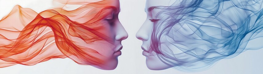 Geometric wave human face background