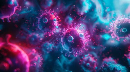Various colorful virus and neon backgrounds.