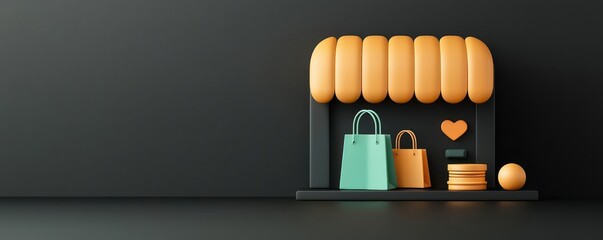 E-commerce platform with engaging product reviews, lively shopping experience, 3D illustration