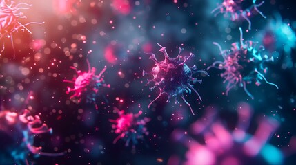 Various colorful virus and neon backgrounds.