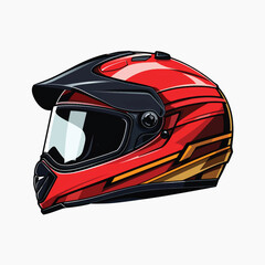 Fototapeta premium Stylish red motorcycle helmet illustration.