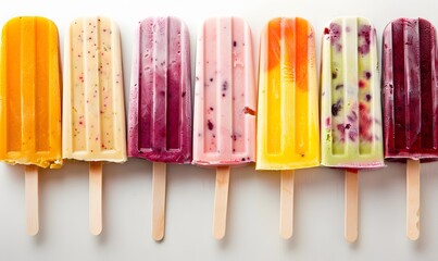 Set of bright ice cream popsicle. 