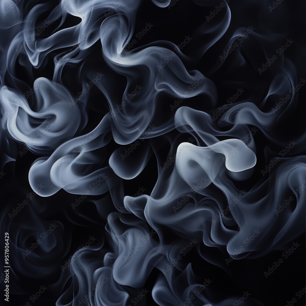 Poster abstract smoke swirls gracefully against a dark background, creating a mysterious and ethereal atmos