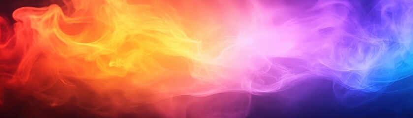Obraz premium Colorful abstract waves of smoke dance in a vibrant mix of hues, creating a captivating visual experience.