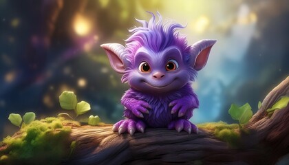 Smiling gremlin in a forest