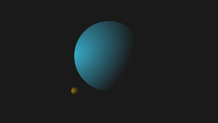 3d render of a planet and its satellite