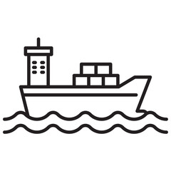 Naklejka premium Cargo Ship for Transportation Icon