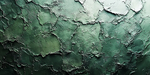 Obraz premium Green textured wall with deep shadows, perfect for adding depth to your designs.