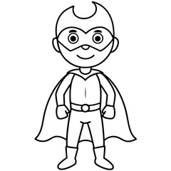 Superhero kid with a mask and cape