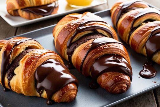 Irresistible Nutella Croissants Fresh Chocolate Pastry Delights for a Perfect Sweet Breakfast
