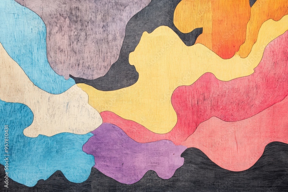 Poster a vibrant abstract background with colorful waves, perfect for creative projects seeking lively and 
