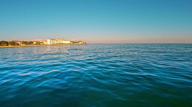 Grado, Italy, in summer at sunset