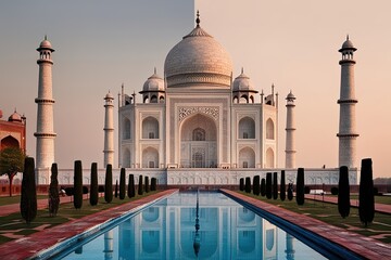 Obraz premium Taj Mahal Stunning Beauty in Agra India Dual Vision Minimalist Collage
