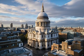 Obraz premium St Pauls Cathedral and Urban Landscape as a Masterpiece of British Artistry