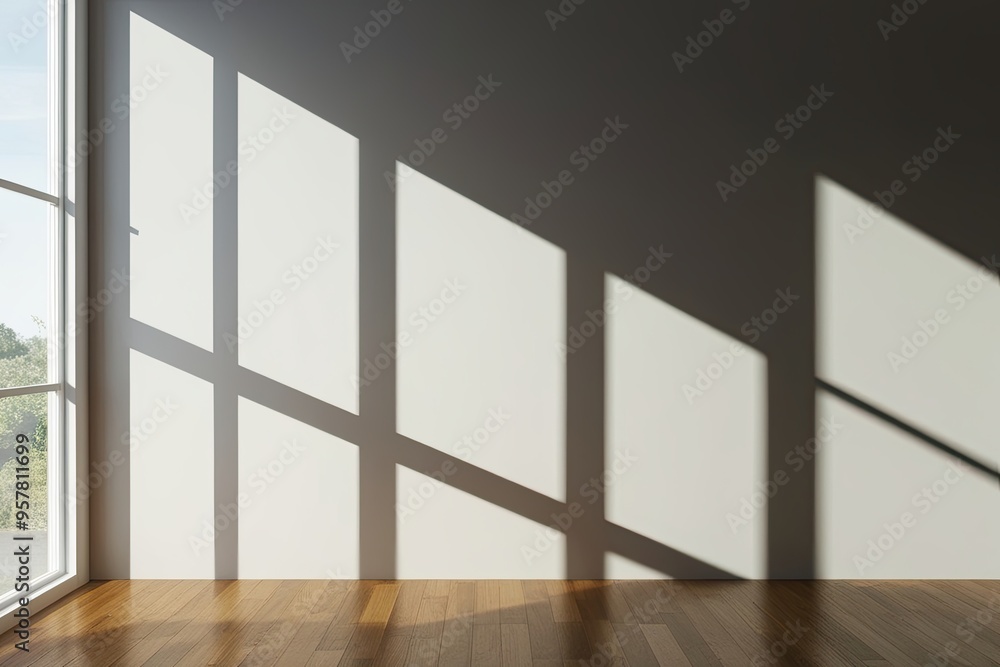 Poster isolated shadow overlay effect created by natural light from window background