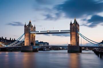 London Bridge Nighttime Cityscape Overlapping Exposure Artistic Photography