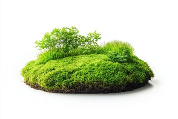 Fototapeta premium A lush green moss landscape featuring vibrant plants, perfect for eco-friendly projects and nature-themed designs.