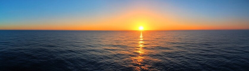 Renewed Hope at Dawn - Tranquil Sunrise Over Calm Ocean Reflecting New Beginnings and Fresh Starts