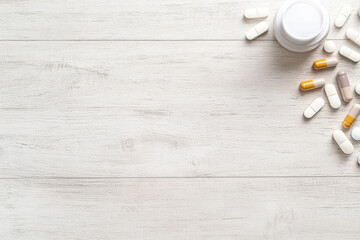 Healthcare Professional Preparing Medication in Minimalist Setting with Copy Space