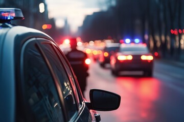 Uniformed Police Officers Pull Over a Car on the Road