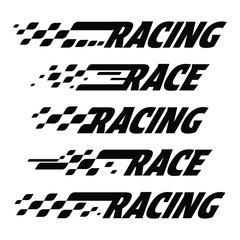 Abstract black race lines set