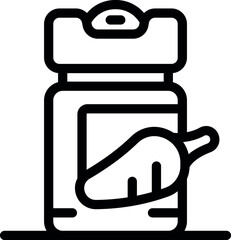 This simple vector icon is depicting a jar containing paprika, a spice commonly used in cooking