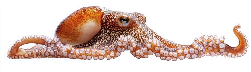 Obraz premium A vibrant octopus showcasing its remarkable features and tentacles, perfect for marine life and oceanic theme visuals.