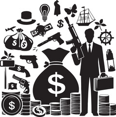 Money Silhouette Vector Illustration