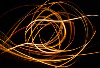 An abstract light painting created with long exposure photography techniques.