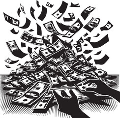 Money Silhouette Vector Illustration