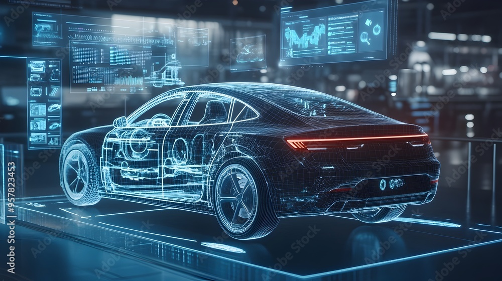 Poster automotive digital twin optimizing car performance in a virtual environment