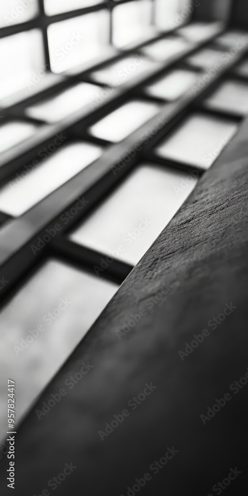 Poster artistic view of a textured surface with geometric patterns, showcasing the interplay of light and s
