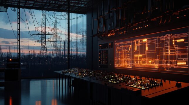 A control center executing electrical load shedding techniques during a power outage, dynamic display of affected areas,