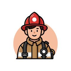 Obraz premium firefighter with a red helmet and a hose